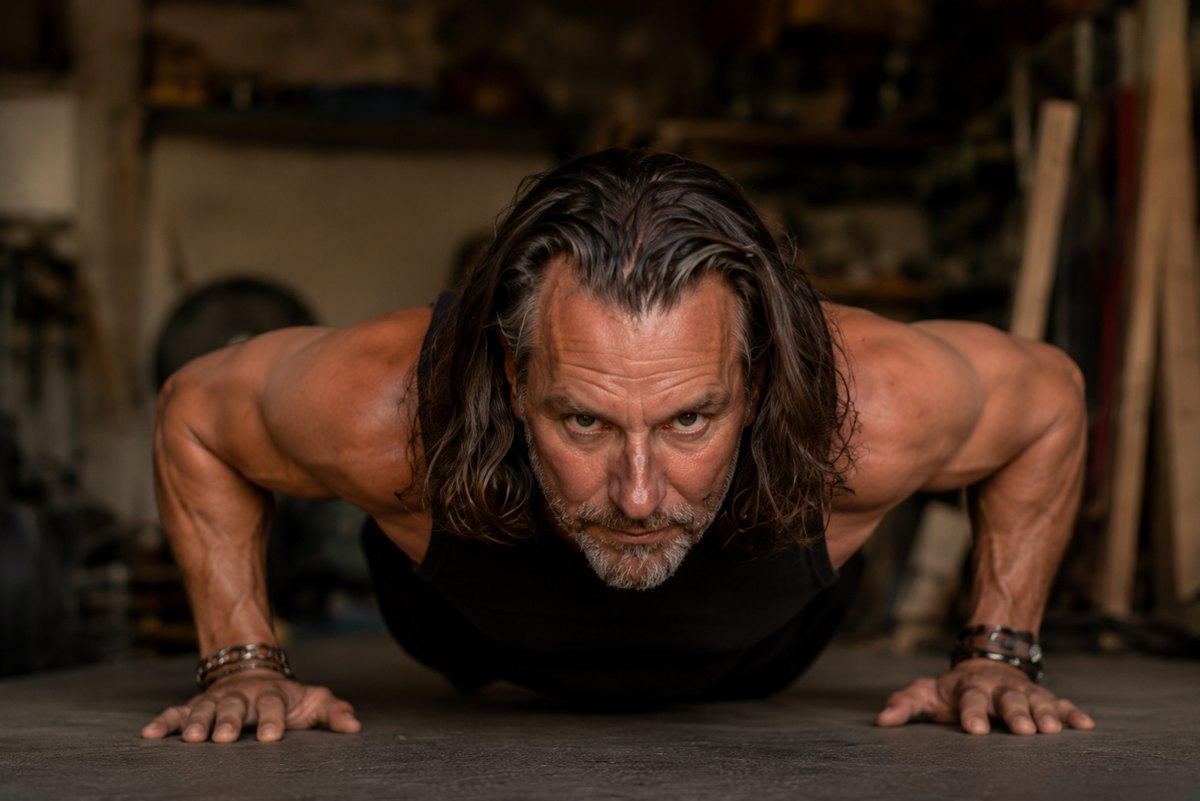 Marbert tijdens krachttraining